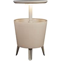 Keter - Mesa nevera para jardín Cool Bar iluminado- Color blanco